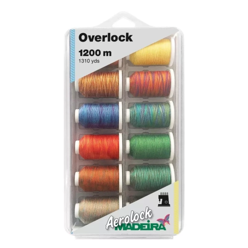 Madeira Aerolock Zestaw 12 wielokolorowych nici do owerloka 1200m