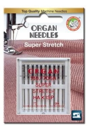 3114 Igły półpłaskie Organ Super Stretch rozmiary 75 + 90 (10 szt.)