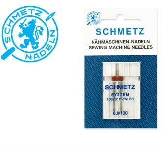 Igła podwójna do ściegu ozdobnego SCHMETZ półpłaska 100/6 (S85)