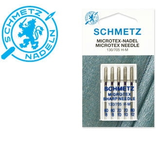 Igły do jedwabiu i mikrofazy SCHMETZ półpłaskie 2x60, 2x70, 1x80 (S44)