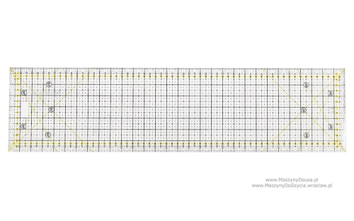 Linijka prostokątna 60x15cm z kątami