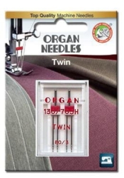 3143 Igły podwójne ORGAN rozmiar 80 rozstaw 3 mm  