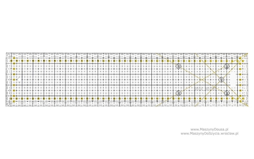 Linijka prostokątna 45x10cm + kąty