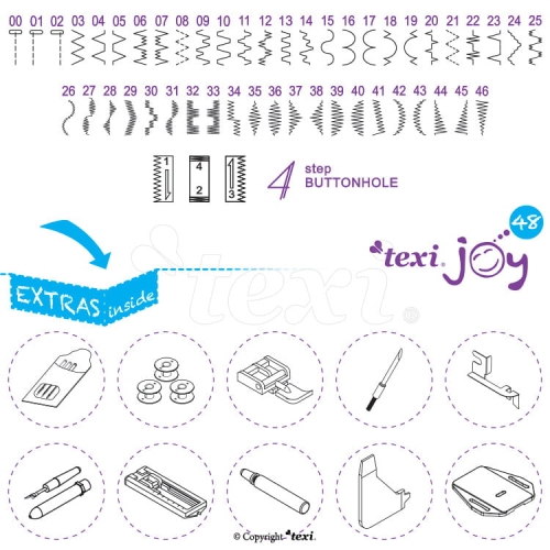 Texi JOY 48 maszyna do szycia + Gratisy