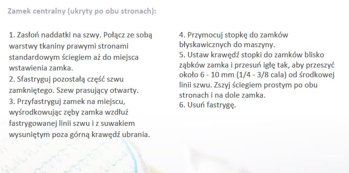 Sposób użycia stopki do zamków błyskawicznych